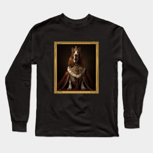 Noble Mahogany & White Basset Hound - Medieval King (Framed) Long Sleeve T-Shirt